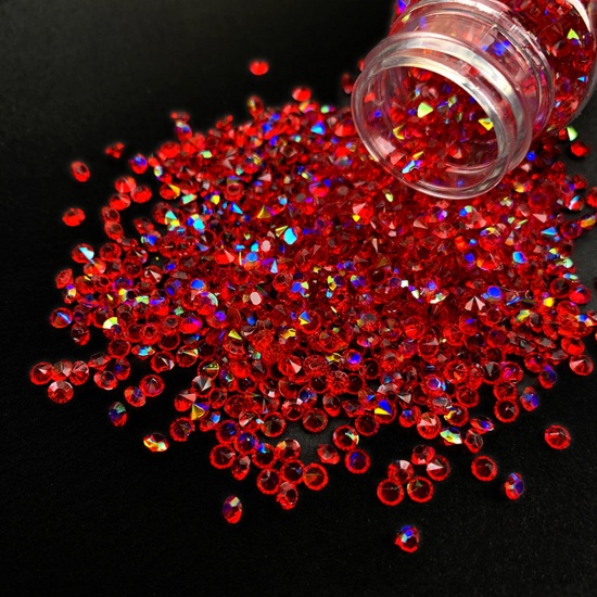 Picture of Crystal Filler Resin Jewelry Craft Filling Material Red Rhinestone 5.2cm x 3cm, 1 Bottle