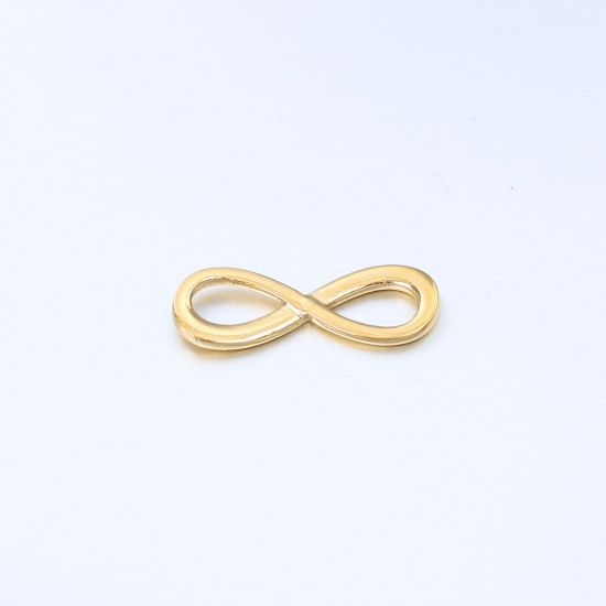 Immagine di 201 Acciaio Inossidabile Charms Simbolo di Infinito Oro Placcato 23mm x 8mm, 1 Pz