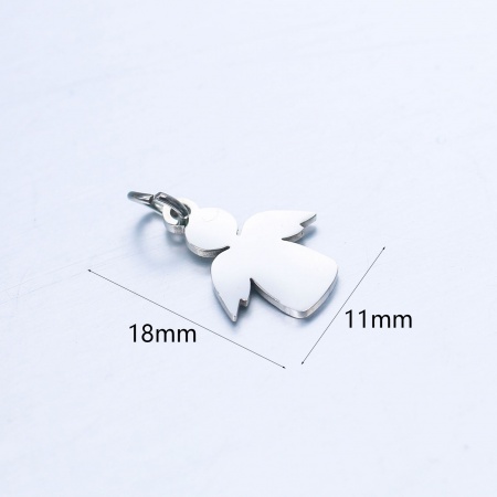 Bild von 201 Edelstahl Märchen Kollektion Charms Engel Silberfarbe 18mm x 11mm, 1 Stück