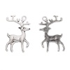 Picture of Zinc Metal Alloy Pendants Christmas Reindeer Animal Antique Silver Color 3.6cm x 2.3cm(1 3/8" x 7/8"), 20 PCs