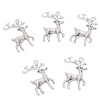 Picture of Zinc Metal Alloy Pendants Christmas Reindeer Animal Antique Silver Color 3.6cm x 2.3cm(1 3/8" x 7/8"), 20 PCs
