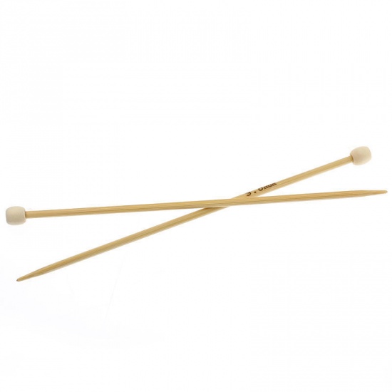 Picture of 3mm Bamboo Single Pointed Knitting Needles Natural 15cm(5 7/8") long, 1 Set ( 2 PCs/Set)