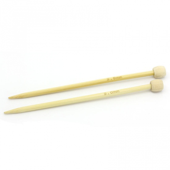 Picture of Bamboo Single Pointed Knitting Needles Natural 15cm(5 7/8") long, 1 Set