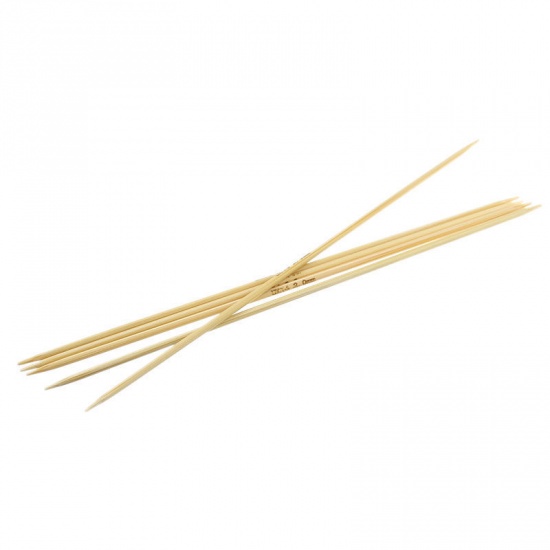 Picture of (UK14 2.0mm) Bamboo Double Pointed Knitting Needles Natural 15cm(5 7/8") long, 1 Set ( 5 PCs/Set)