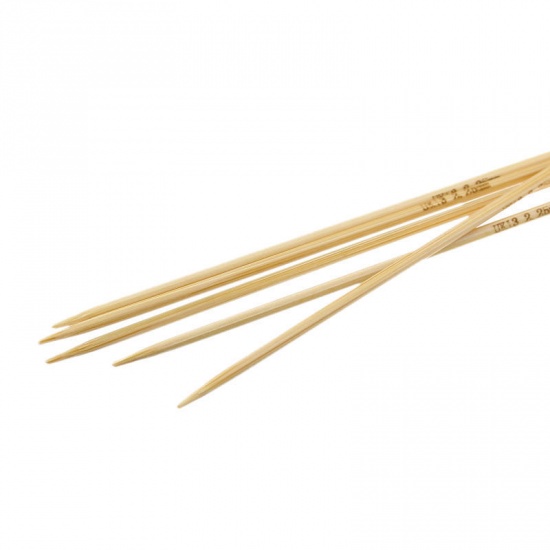 Picture of (UK13 2.25mm) Bamboo Double Pointed Knitting Needles Natural 15cm(5 7/8") long, 1 Set ( 5 PCs/Set)