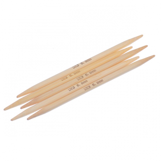 Picture of (UK3 6.5mm) Bamboo Double Pointed Knitting Needles Natural 15cm(5 7/8") long, 1 Set ( 5 PCs/Set)
