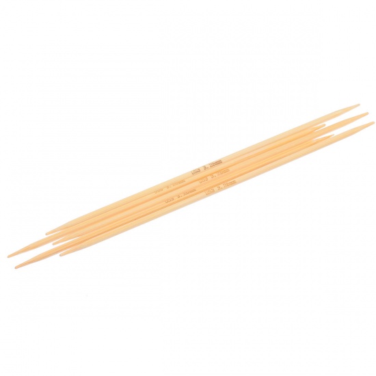 Picture of (US3 3.25mm) Bamboo Double Pointed Knitting Needles Natural 16.5cm(6 4/8") long, 1 Set ( 5 PCs/Set)