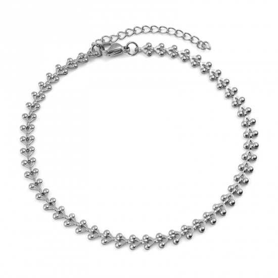 Picture of 304 Stainless Steel Stylish Anklet Silver Tone Cherry Fruit 23.5cm(9 2/8") long, 1 Piece