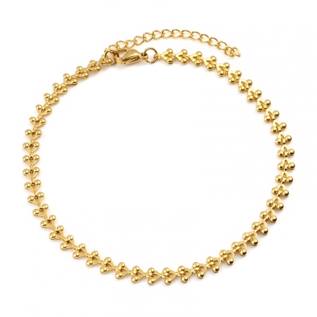Bild von Großhandel Kirsche 304 Edelstahl Handgefertigte Gliederkette Fußketten, Vergoldet Vakuumbeschichtung, Frauen Stilvoll Minimalistisch Geschenk Schmuckbedarf, 23.5cm lang, 1 Strang