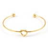 Picture of 316L Stainless Steel Valentine's Day Open Cuff Bangles Bracelets Gold Plated Love Knot 17.5cm(6 7/8") long, 1 Piece