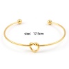 Picture of 316L Stainless Steel Valentine's Day Open Cuff Bangles Bracelets Gold Plated Love Knot 17.5cm(6 7/8") long, 1 Piece
