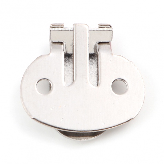 Picture of Iron Based Alloy Shoe Buckles For DIY Shoe Charm Decoration Accessories Silver Tone 20mm x 19mm, 10 PCs