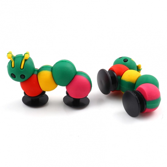 Picture of PVC 3D Shoe Charm Pins Decoration Accessories For Clog Sandals Caterpillar Multicolor 3.8cm x 2.5cm, 2 PCs