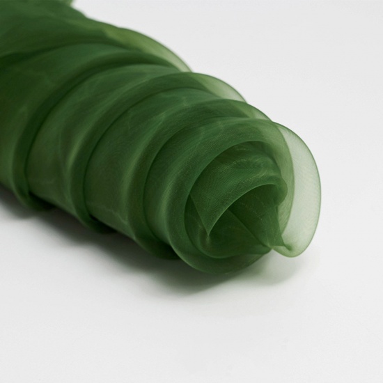 Immagine di Organza Tessuto Verde Scuro 150cm x 100cm , 1 M