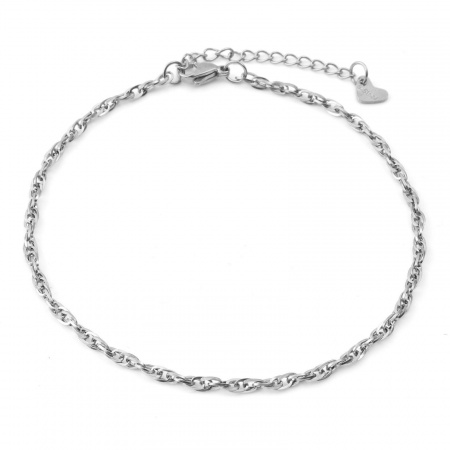 Bild von Großhandel 304 Edelstahl Laminierte Kette Fußketten, Silberfarbe Frauen Stilvoll Minimalistisch Geschenk Schmuckbedarf, 23.5cm lang, 1 Strang