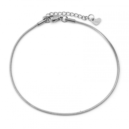 Bild von Großhandel 304 Edelstahl Schlangenkette Fußketten, Silberfarbe Frauen Stilvoll Minimalistisch Geschenk Schmuckbedarf, 23.5cm lang, 1 Strang