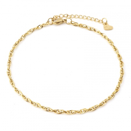 Imagen de 304 Acero Inoxidable Cadenas Tobilleras Al Por Mayor, Chapado en Oro Enchapado al Vacío, Mujeres Elegante Minimalista Regalo Suministro de Joyería, 23.5cm longitud, 1 Unidad