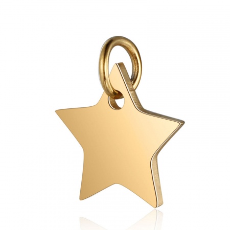 Immagine di 304 Acciaio Inossidabile Galassia Charms Stella a Cinque Punte Oro Placcato 13mm x 12mm, 1 Pz