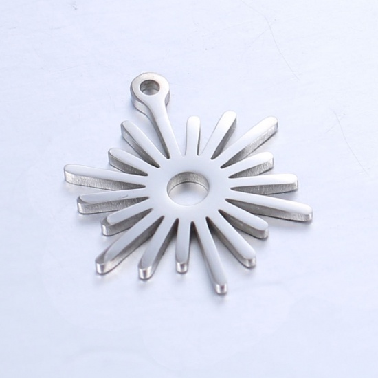 Picture of 304 Stainless Steel Galaxy Charms Sun Silver Tone 18mm x 14mm, 1 Piece