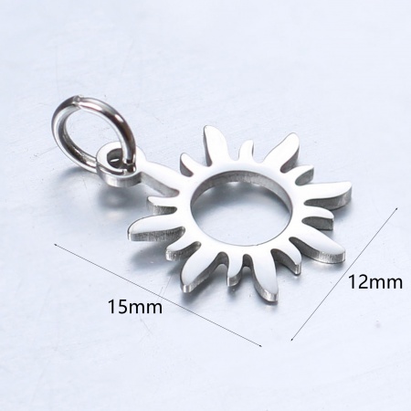 Immagine di 304 Acciaio Inossidabile Galassia Charms Sole Tono Argento 15mm x 12mm, 1 Pz