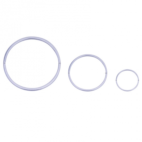 Picture of Stainless Steel Geometry Series Connectors Round Silver Tone 20mm Dia., 10 PCs