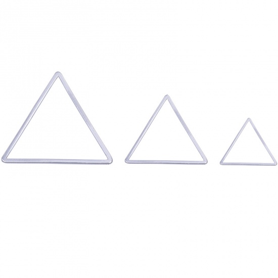 Picture of Stainless Steel Geometry Series Connectors Triangle Silver Tone 23mm x 20mm, 10 PCs