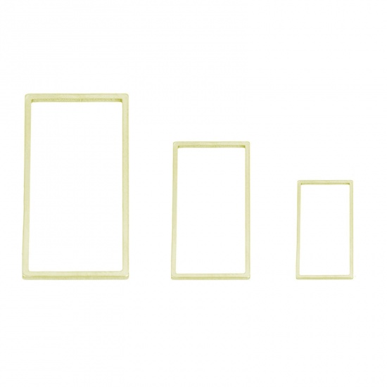 Picture of Stainless Steel Geometry Series Connectors Rectangle Gold Plated 26mm x 13mm, 10 PCs
