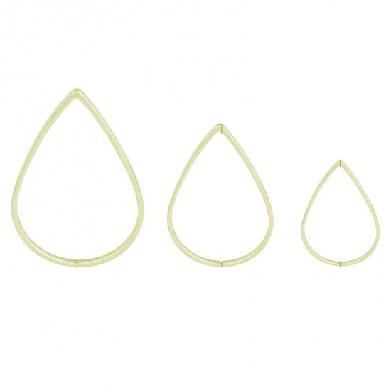 Picture of Stainless Steel Geometry Series Connectors Drop Gold Plated 26mm x 17mm, 10 PCs