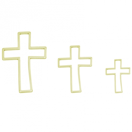 Picture of Stainless Steel Geometry Series Connectors Cross Gold Plated 26mm x 17mm, 10 PCs