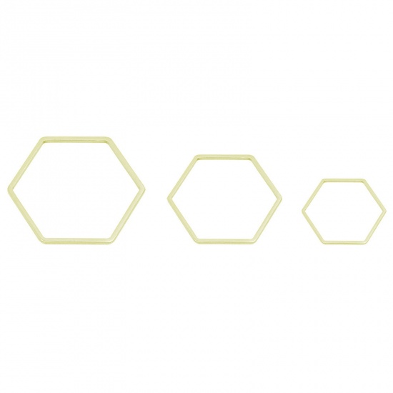 Picture of Stainless Steel Geometry Series Connectors Hexagon Gold Plated 14mm x 12mm, 10 PCs