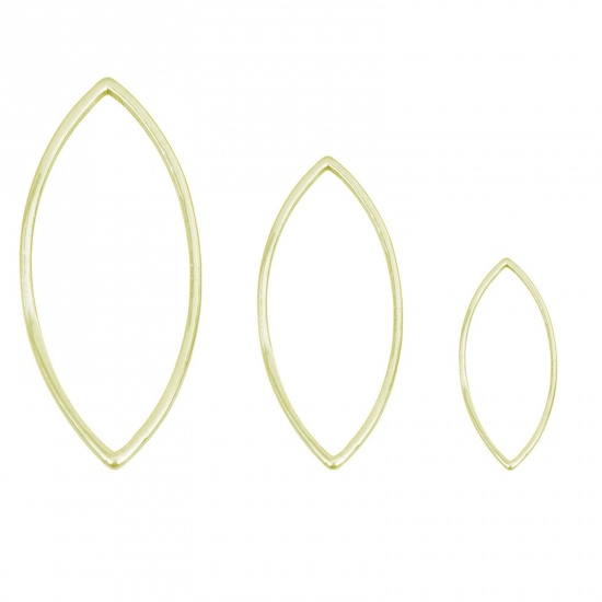 Picture of Stainless Steel Geometry Series Connectors Marquise Gold Plated 17mm x 8mm, 10 PCs
