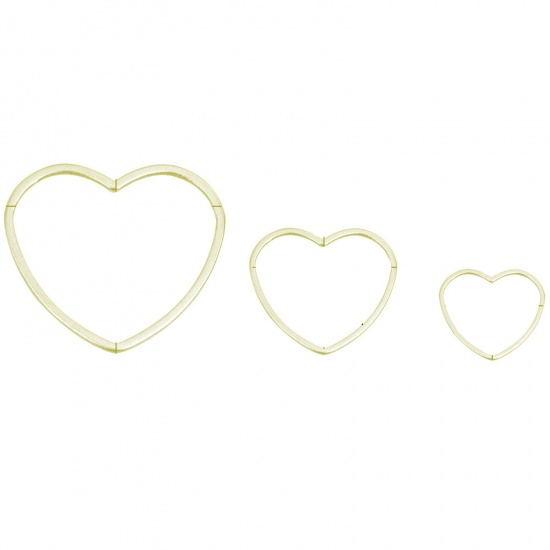 Picture of Stainless Steel Geometry Series Connectors Heart Gold Plated 20mm x 18mm, 10 PCs