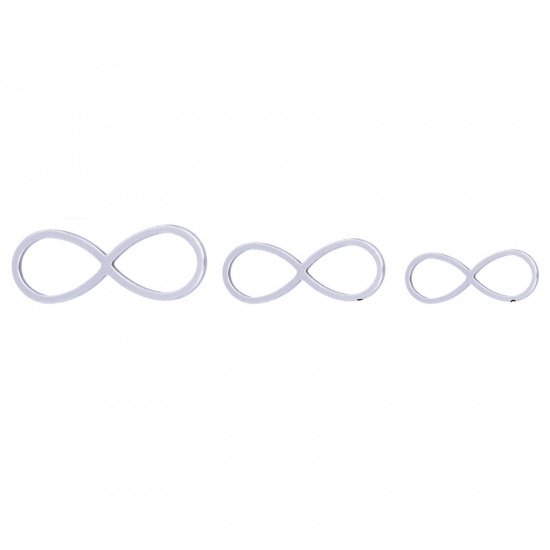 Picture of Stainless Steel Geometry Series Connectors Infinity Symbol Silver Tone 21mm x 7mm, 10 PCs