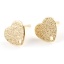 Bild von Messing Valentinstag Ohrringzubehör Echtgold plattiert Herz Message " M/Öse " 10mm x 9mm, Drahtstärke: (20 gauge), 4 Stück