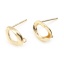 Immagine di Ottone Accessori Per Orecchini Vero Oro Placcato Geometrica Ovale W/ Loop 10mm x 8mm, Dimensione di Posta / Cavo: (21 misura), 2 Pz