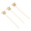 Immagine di Ottone Spillo Spilli Vero Oro Placcato Corona Trasparente Cubic Zirconiae 4.3cm x 0.8cm, 2 Pz