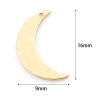 Picture of Brass Galaxy Charms Half Moon Real Gold Plated 16mm x 9mm, 5 PCs