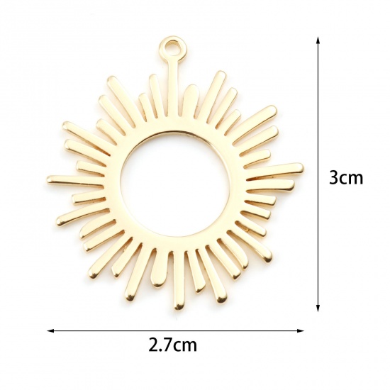 Picture of Brass Galaxy Pendants Sun Real Gold Plated 3cm x 2.7cm, 2 PCs                                                                                                                                                                                                 