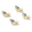 Immagine di Ottone Galassia Connettore Accessori Vero Oro Placcato Stella Universo Pianeta Disegno Blu Trasparente Cubic Zirconiae 19mm x 11mm, 1 Pz