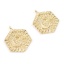 Image de Breloques Galaxie en Laiton Hexagone Plaqué Or Véritable Lune à Zircone Cubique Clair 25mm x 19mm, 2 Pcs