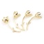 Immagine di Ottone Connettore Accessori Vero Oro Placcato Fiore del Tulipano Trasparente Cubic Zirconiae 25mm x 9mm, 2 Pz