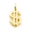 Immagine di Ottone Charms Dollaro Vero Oro Placcato 11mm x 6mm, 5 Pz