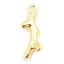 Picture of Brass Christmas Charms Antler Real Gold Plated 15mm x 6mm, 5 PCs