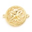 Immagine di Conchiglia + Ottone Connettore Accessori Vero Oro Placcato Tondo Filigrana Disegno Bianco 22mm x 18mm, 1 Pz
