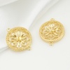 Picture of Shell & Brass Connectors Real Gold Plated Round Filigree White 22mm x 18mm, 1 Piece