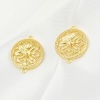 Picture of Shell & Brass Connectors Real Gold Plated Round Filigree White 22mm x 18mm, 1 Piece