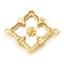 Immagine di Conchiglia + Ottone Stile del Carattere della Corte Reale Connettore Accessori Vero Oro Placcato Rombo Intagliato Disegno 17mm x 14mm, 1 Pz