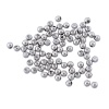 Bild von Edelstahl Rocailles Perlen Rund Silberfarben ca. 3mm D., Loch:ca. 1.0mm, 50 Stück