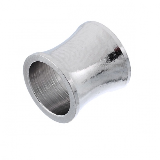 Imagen de Cuentas 304 Acero Inoxidable de Cuentas Cilíndrico Tono de Plata 8mm x 8mm, Agujero: acerca de 6.2mm, 10 Unidades