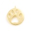 Immagine di Ottone Memoriale dell'animale Charms Tondo Vero Oro Placcato Orma di Zampa Filigrana 14mm x 12mm, 5 Pz